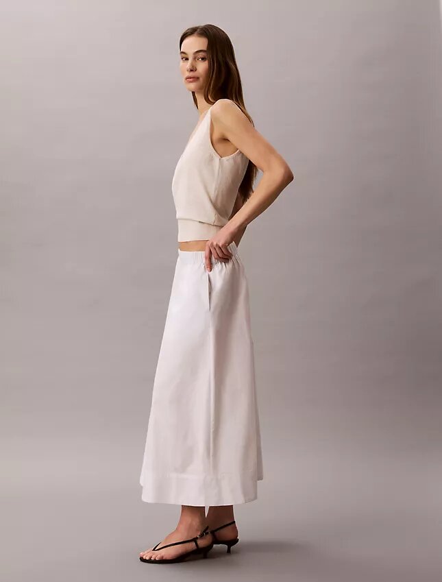 Cotton Poplin Midi Skirt Cotton Poplin Midi Skirt