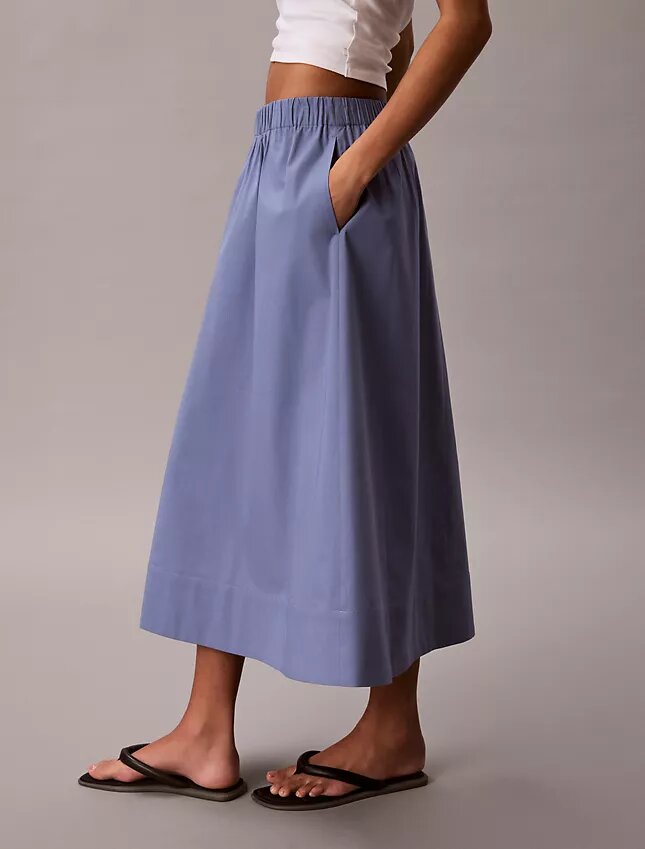 Cotton Poplin Midi Skirt Cotton Poplin Midi Skirt