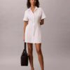 Cotton Poplin Mini Shirt Dress