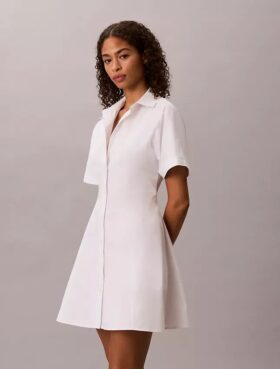 Cotton Poplin Mini Shirt Dress
