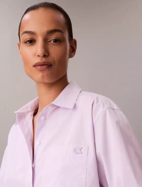 Cotton Poplin Relaxed Button-Down Shirt
