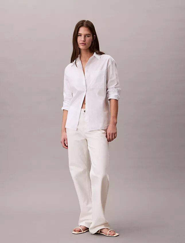 Cotton Poplin Relaxed Button-Down Shirt Cotton Poplin Relaxed Button-Down Shirt
