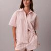 Cotton Poplin Relaxed Short Sleeve Sleep Shirt