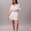 Cotton Poplin Relaxed Short Sleeve Sleep Shirt