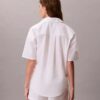 Cotton Poplin Relaxed Short Sleeve Sleep Shirt