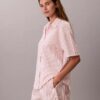 Cotton Poplin Relaxed Short Sleeve Sleep Shirt