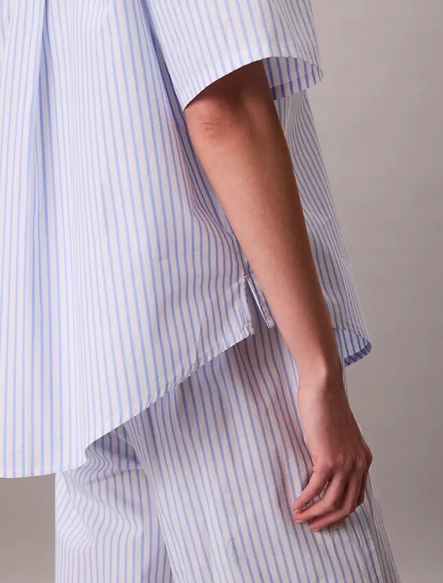 Cotton Poplin Relaxed Short Sleeve Sleep Shirt Cotton Poplin Relaxed Short Sleeve Sleep Shirt