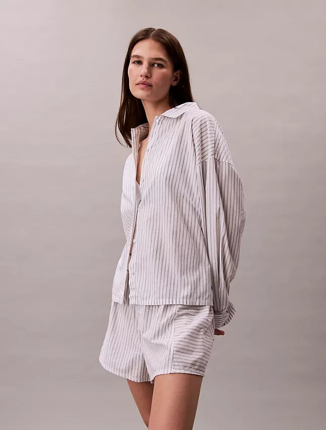 Cotton Poplin Relaxed Sleep Button-Down Shirt Cotton Poplin Relaxed Sleep Button-Down Shirt