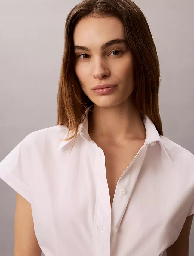 Cotton Poplin Short Sleeve Button-Down Shirt Cotton Poplin Short Sleeve Button-Down Shirt