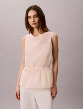 Cotton Poplin Sleeveless Blouse