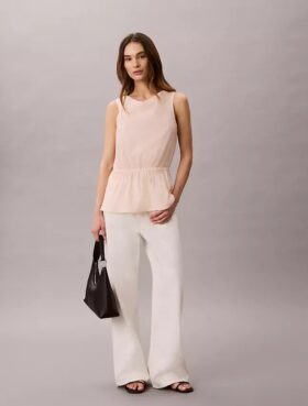 Cotton Poplin Sleeveless Blouse