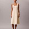 Cotton Poplin Sleeveless Midi Dress