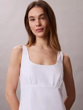 Cotton Poplin Sleeveless Midi Dress