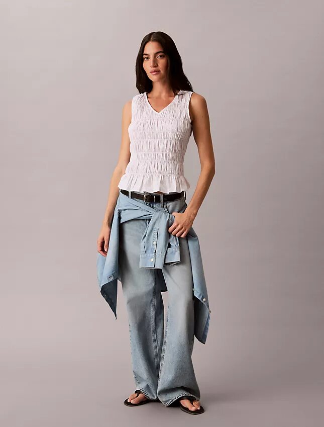 Cotton Poplin Sleeveless Top Cotton Poplin Sleeveless Top