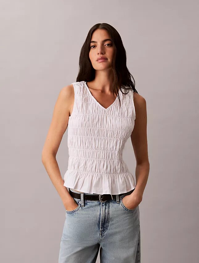 Cotton Poplin Sleeveless Top Cotton Poplin Sleeveless Top