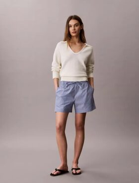 Cotton Poplin Stripe Boxer Shorts