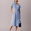 Cotton Poplin Stripe Midi Dress Cotton Poplin Stripe Midi Dress