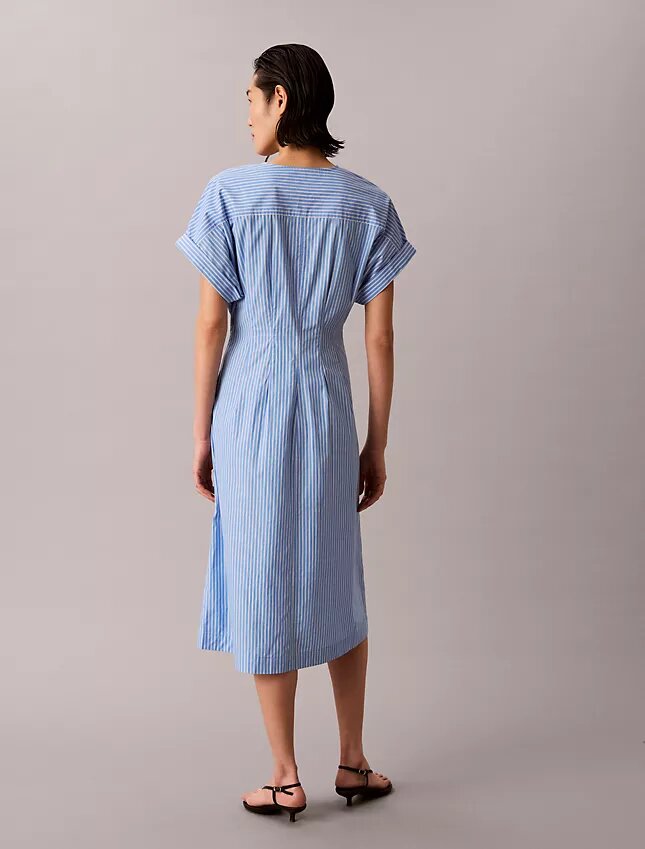 Cotton Poplin Stripe Midi Dress Cotton Poplin Stripe Midi Dress