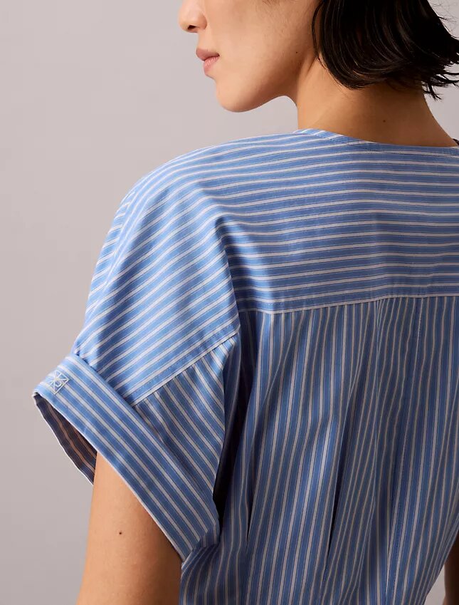 Cotton Poplin Stripe Midi Dress Cotton Poplin Stripe Midi Dress