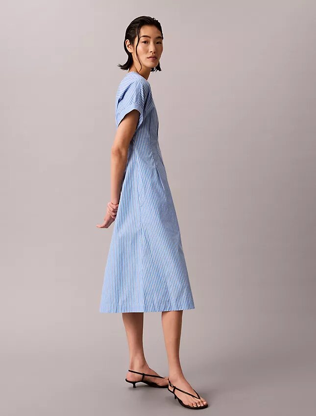 Cotton Poplin Stripe Midi Dress Cotton Poplin Stripe Midi Dress