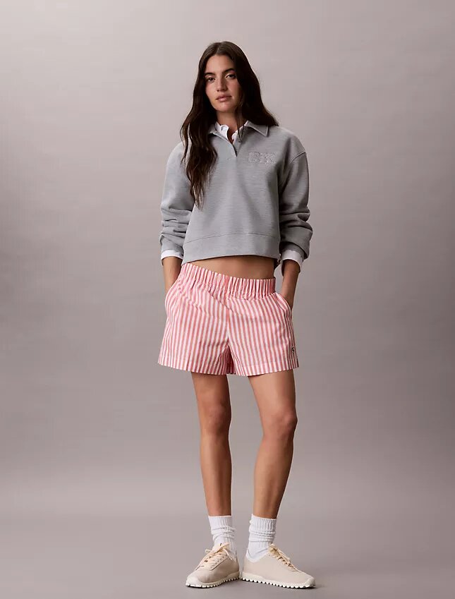 Cotton Poplin Stripe Shorts Cotton Poplin Stripe Shorts