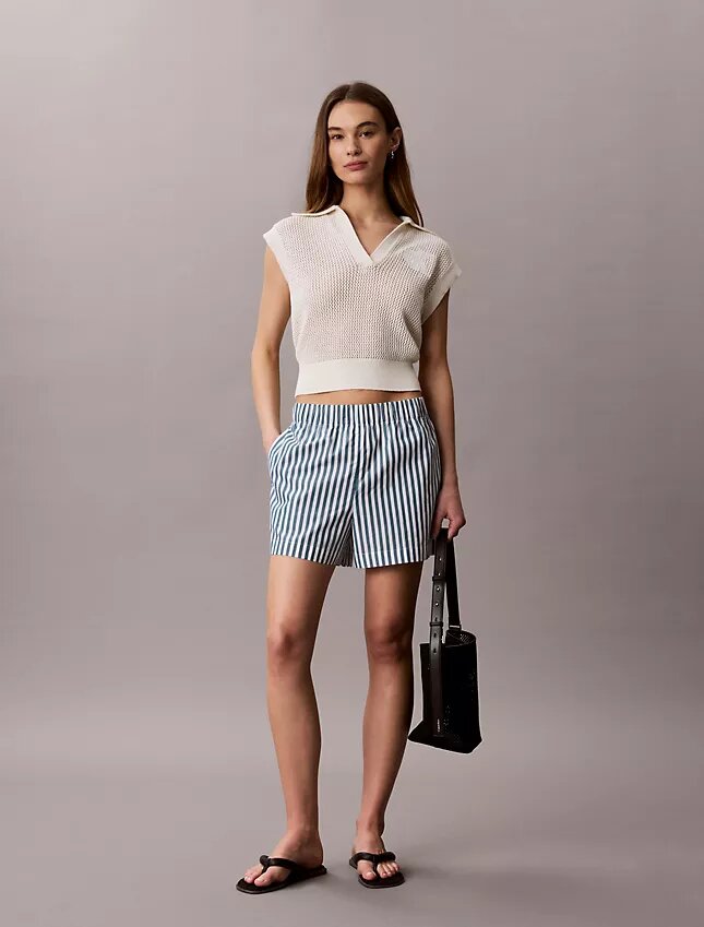Cotton Poplin Stripe Shorts Cotton Poplin Stripe Shorts