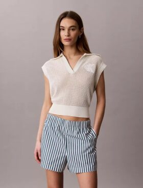 Cotton Poplin Stripe Shorts