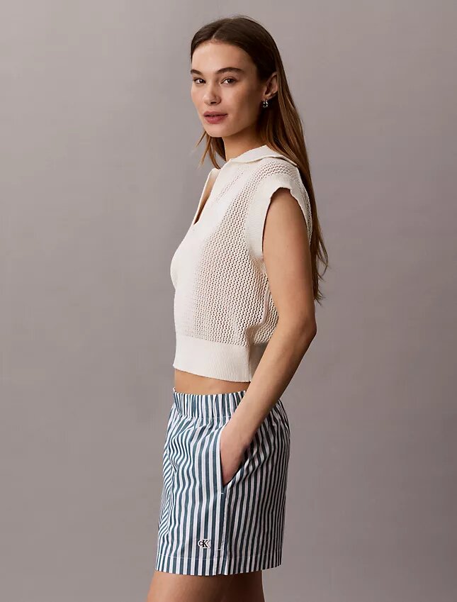 Cotton Poplin Stripe Shorts Cotton Poplin Stripe Shorts