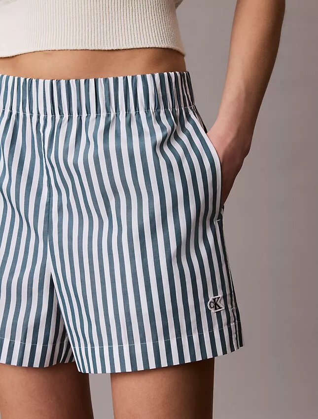 Cotton Poplin Stripe Shorts Cotton Poplin Stripe Shorts
