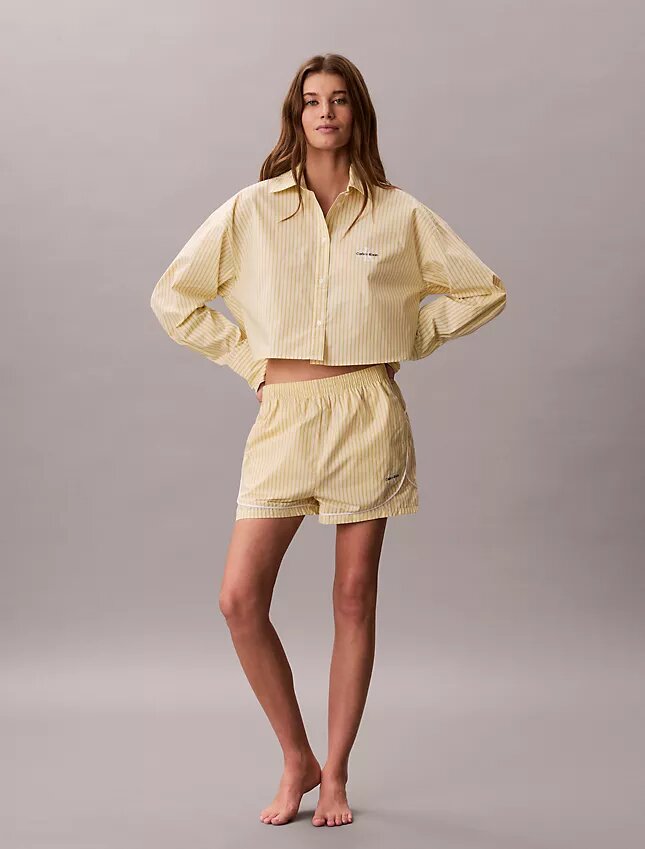 Cotton Poplin Track Sleep Shorts Cotton Poplin Track Sleep Shorts