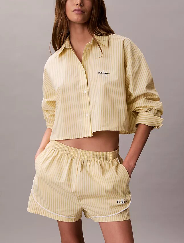 Cotton Poplin Track Sleep Shorts Cotton Poplin Track Sleep Shorts