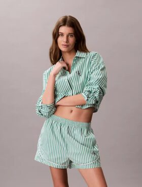 Cotton Poplin Track Sleep Shorts