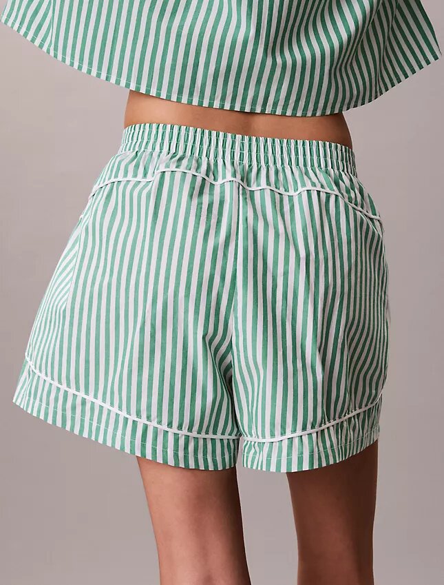 Cotton Poplin Track Sleep Shorts Cotton Poplin Track Sleep Shorts
