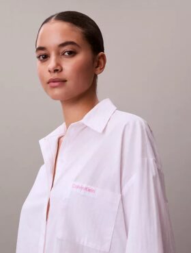 Cotton Poplin V-Day Sleep Shirt