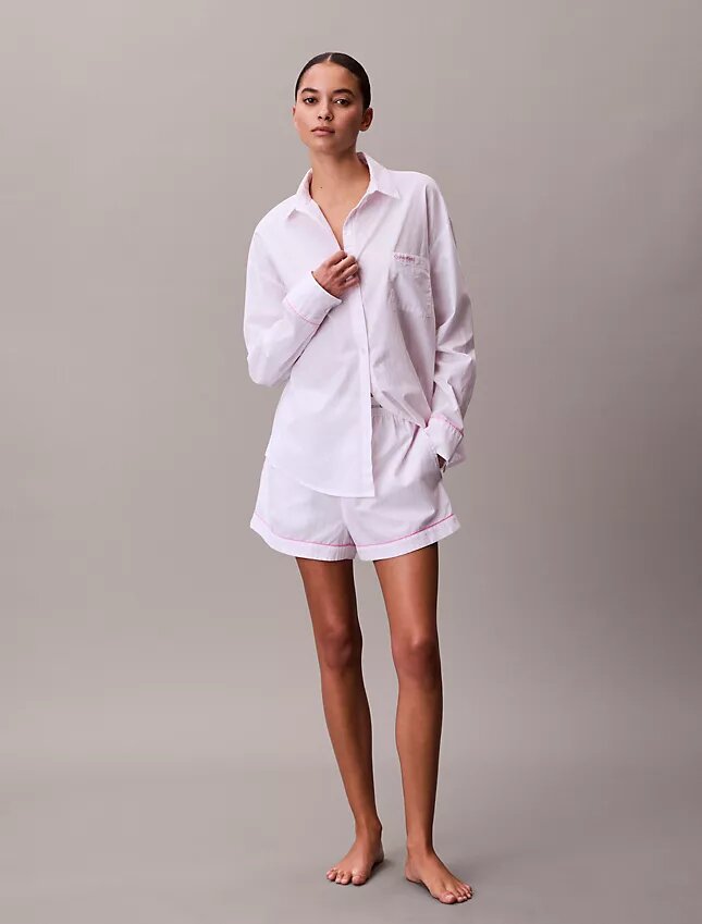 Cotton Poplin V-Day Sleep Shorts Cotton Poplin V-Day Sleep Shorts