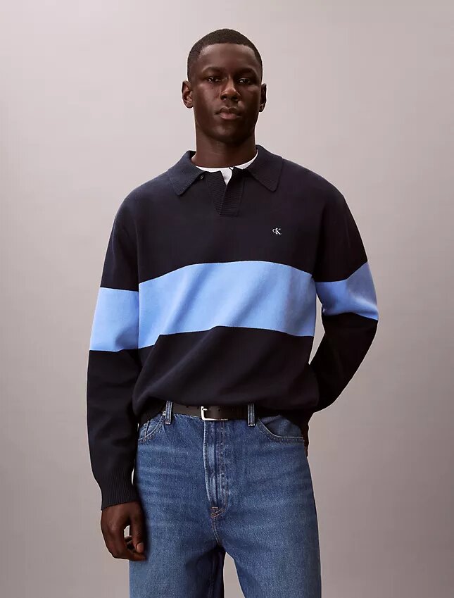 Cotton Relaxed Polo Sweater Cotton Relaxed Polo Sweater