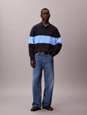 Cotton Relaxed Polo Sweater