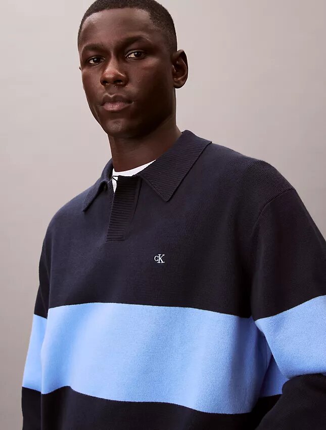 Cotton Relaxed Polo Sweater Cotton Relaxed Polo Sweater