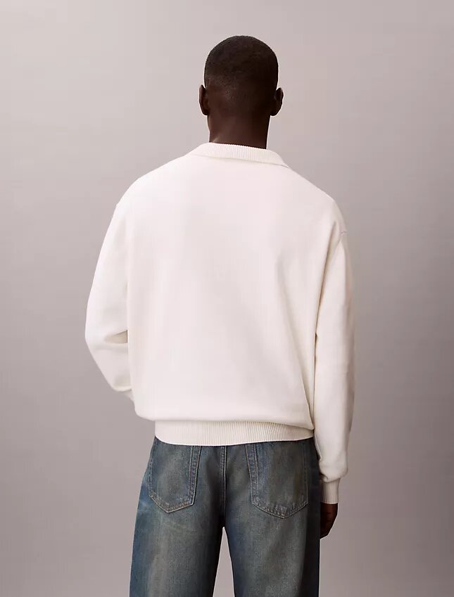 Cotton Relaxed Polo Sweater Cotton Relaxed Polo Sweater