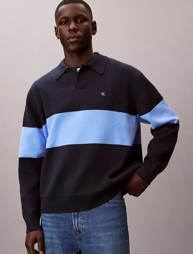 Cotton Relaxed Polo Sweater Cotton Relaxed Polo Sweater