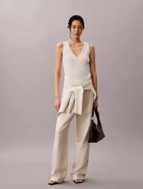 Cotton Rib Cardigan and Tank Set