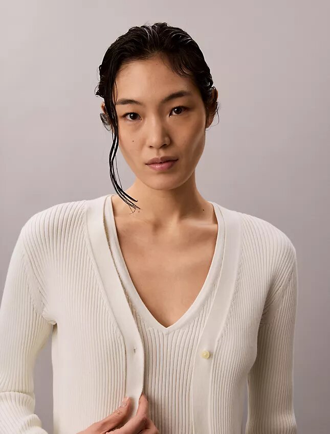 Cotton Rib Cardigan and Tank Set Cotton Rib Cardigan and Tank Set