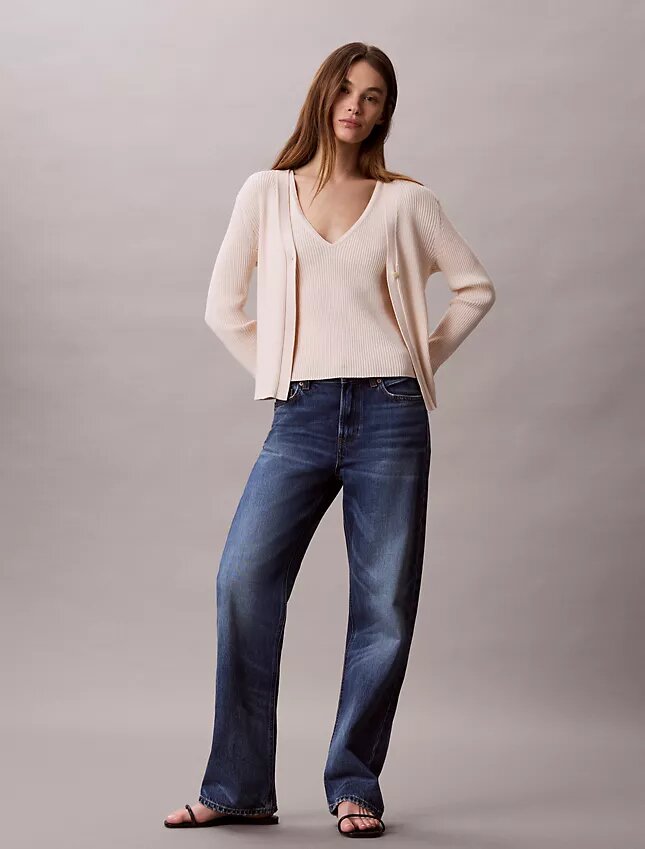 Cotton Rib Cardigan and Tank Set Cotton Rib Cardigan and Tank Set