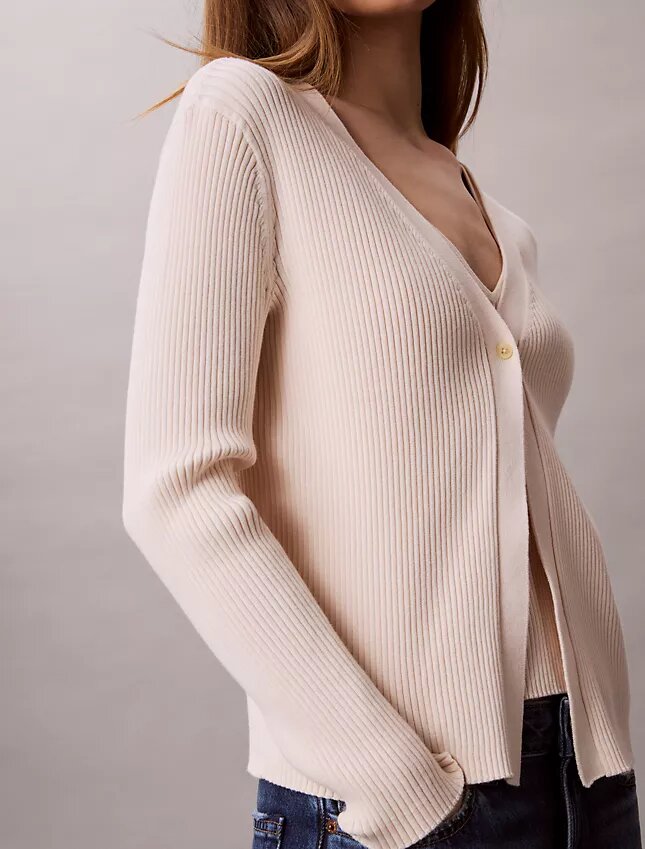 Cotton Rib Cardigan and Tank Set Cotton Rib Cardigan and Tank Set