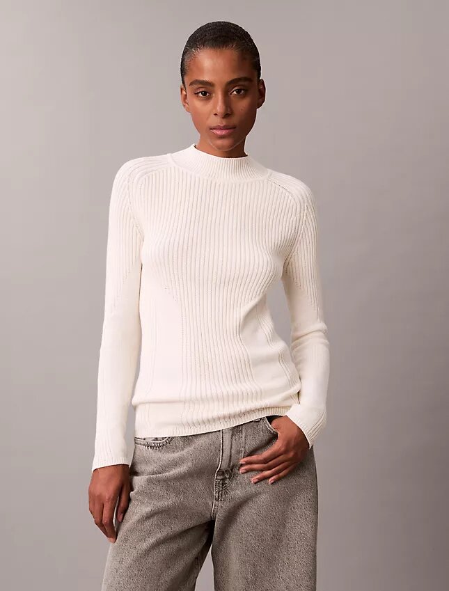 Cotton Rib Slim Sweater Cotton Rib Slim Sweater