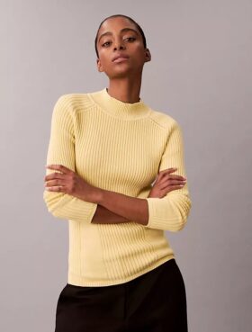 Cotton Rib Slim Sweater Cotton Rib Slim Sweater