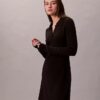 Cotton Rib V-Neck Polo Mini Dress