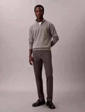 Cotton Sateen Slim Chino Pants