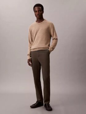 Cotton Sateen Slim Chino Pants