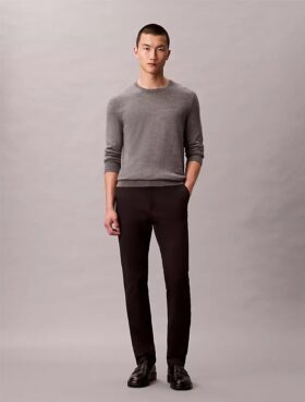 Cotton Sateen Slim Chino Pants